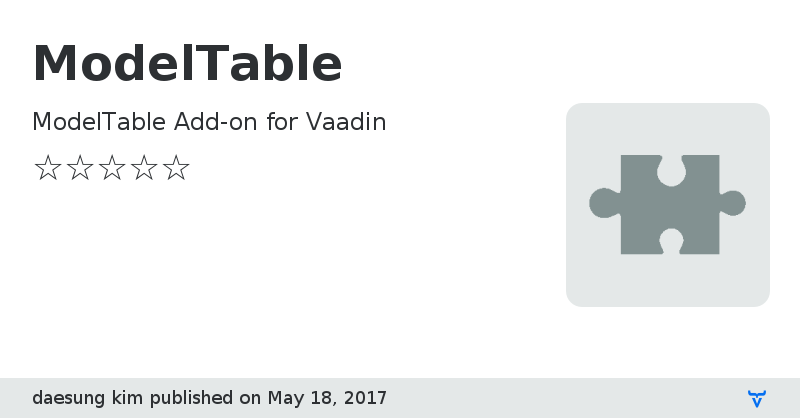 ModelTable - Vaadin Add-on Directory