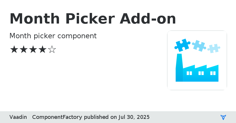 Month Picker Add-on - Vaadin Add-on Directory