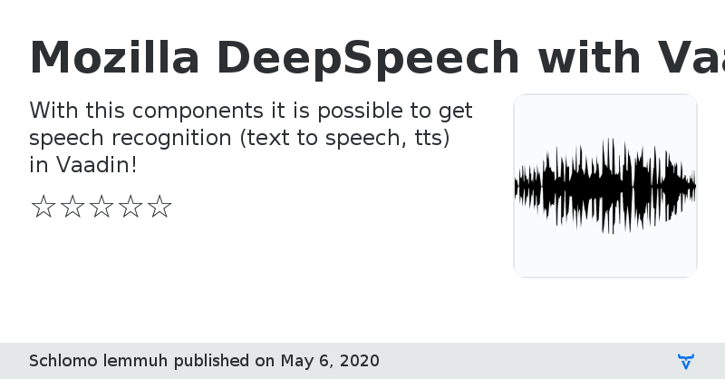 Mozilla DeepSpeech with Vaadin - Vaadin Add-on Directory