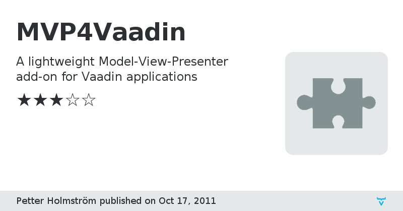 MVP4Vaadin - Vaadin Add-on Directory