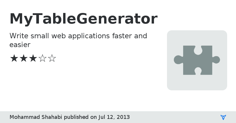 MyTableGenerator - Vaadin Add-on Directory