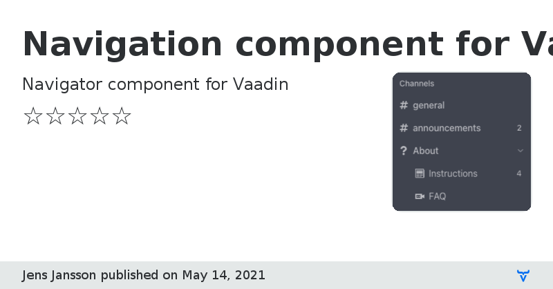 Navigation component for Vaadin - Vaadin Add-on Directory