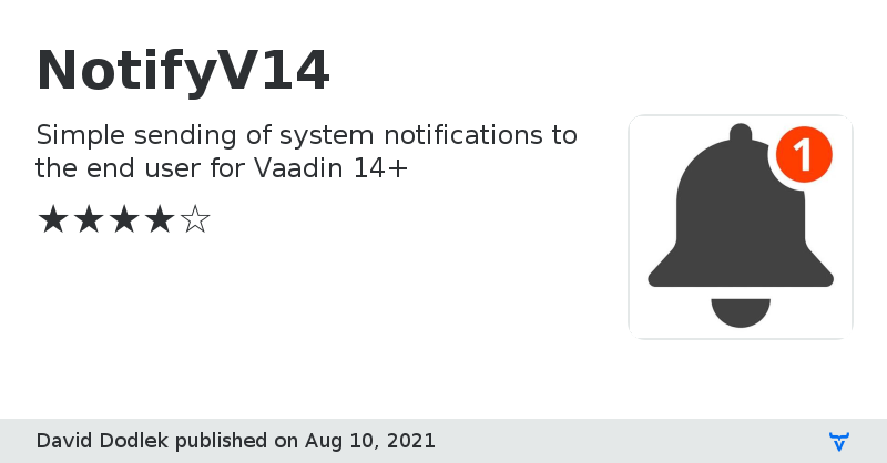 NotifyV14 - Vaadin Add-on Directory