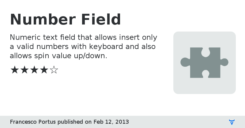 Number Field - Vaadin Add-on Directory