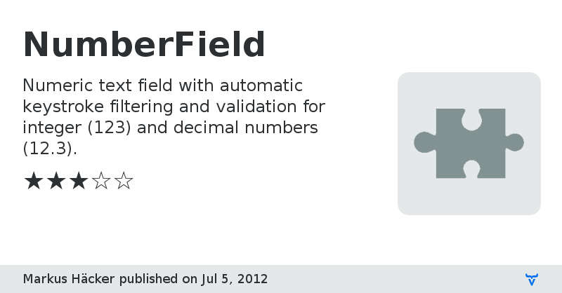NumberField - Vaadin Add-on Directory