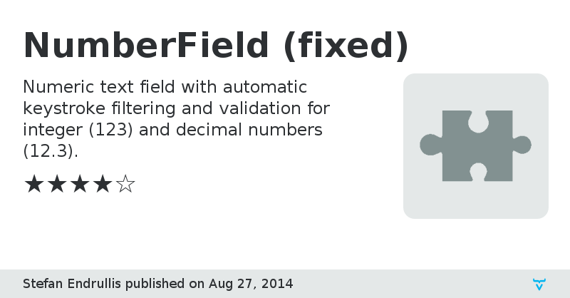 NumberField (fixed) - Vaadin Add-on Directory