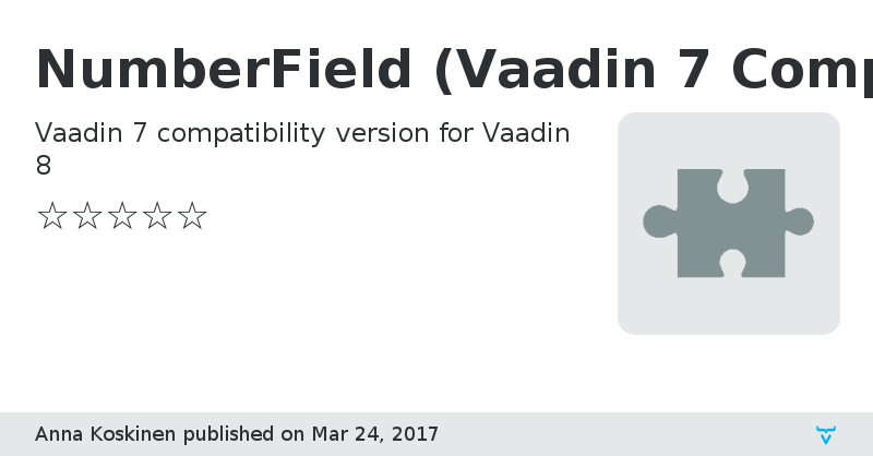 NumberField (Vaadin 7 Compatibility) - Vaadin Add-on Directory