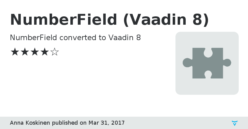 NumberField (Vaadin 8) - Vaadin Add-on Directory