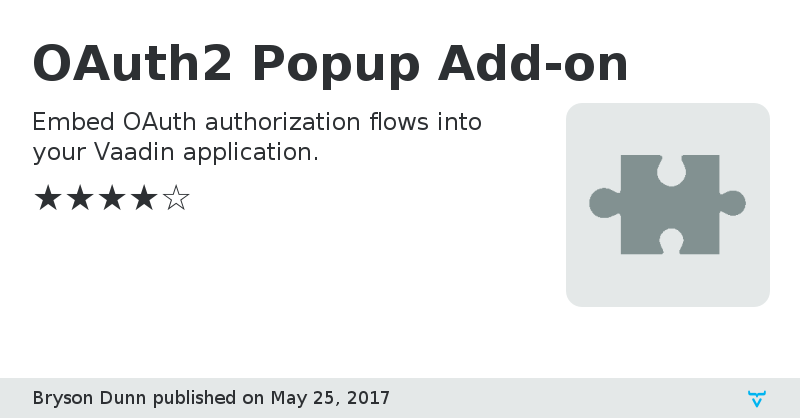OAuth2 Popup Add-on - Vaadin Add-on Directory