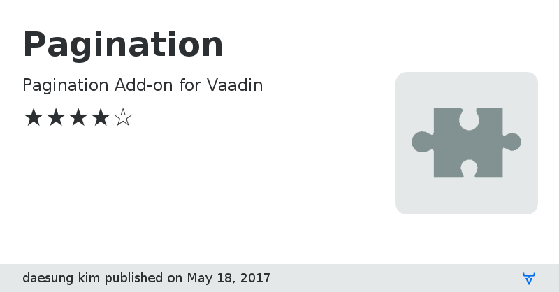 Pagination - Vaadin Add-on Directory