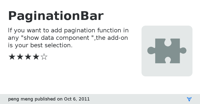 PaginationBar - Vaadin Add-on Directory