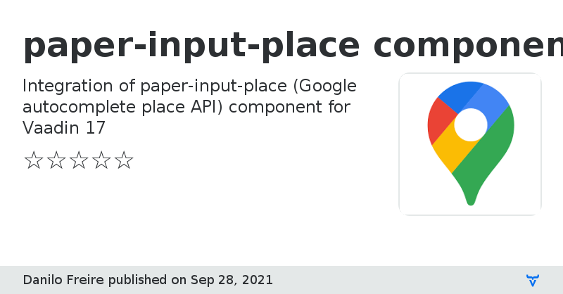 paper-input-place component - Vaadin Add-on Directory