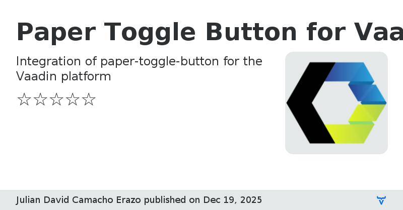 Paper Toggle Button for Vaadin Flow - Vaadin Add-on Directory