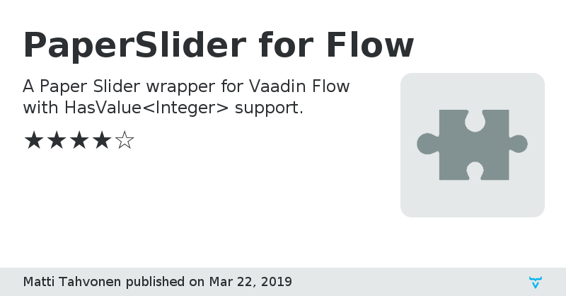 PaperSlider for Flow - Vaadin Add-on Directory
