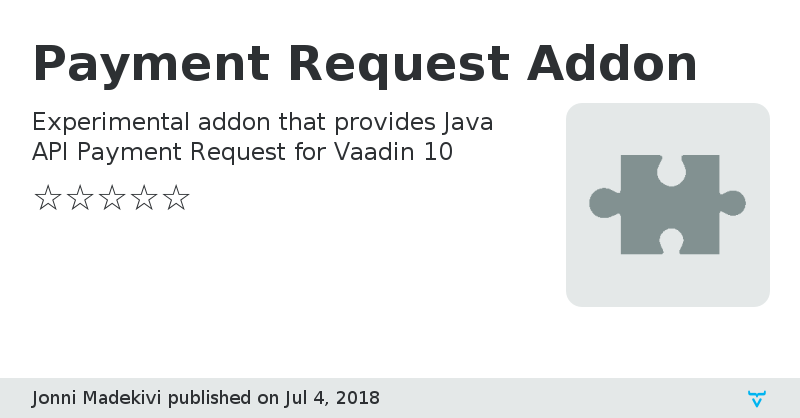 Payment Request Addon - Vaadin Add-on Directory
