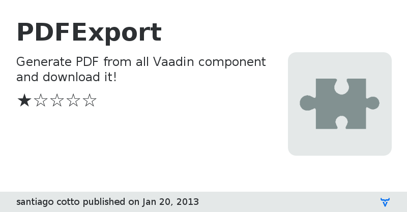 PDFExport - Vaadin Add-on Directory