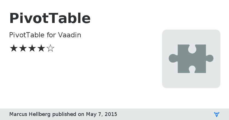 PivotTable - Vaadin Add-on Directory