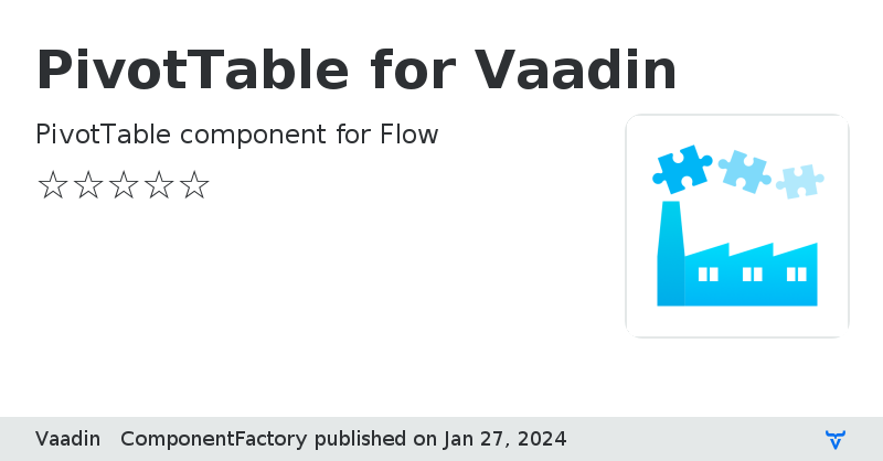 PivotTable for Vaadin - Vaadin Add-on Directory