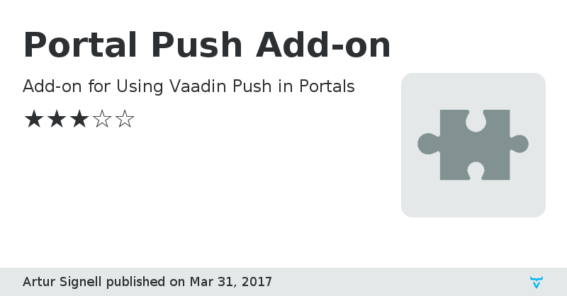 Portal Push Add-on - Vaadin Add-on Directory