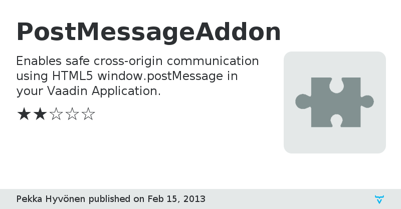 PostMessageAddon - Vaadin Add-on Directory