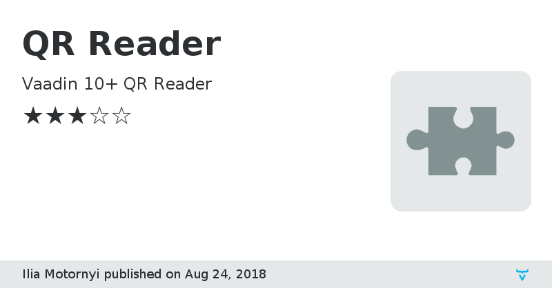 QR Reader - Vaadin Add-on Directory