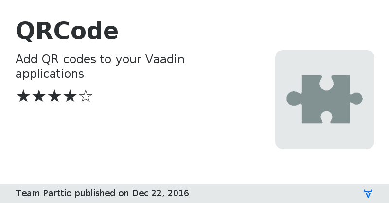 QRCode - Vaadin Add-on Directory