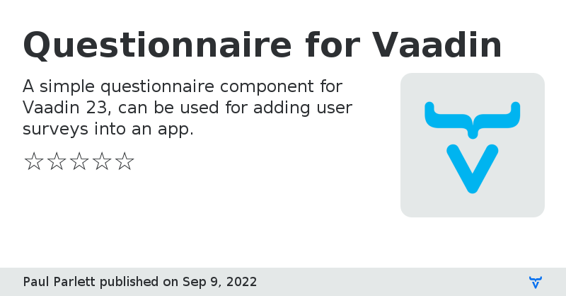 Questionnaire for Vaadin - Vaadin Add-on Directory