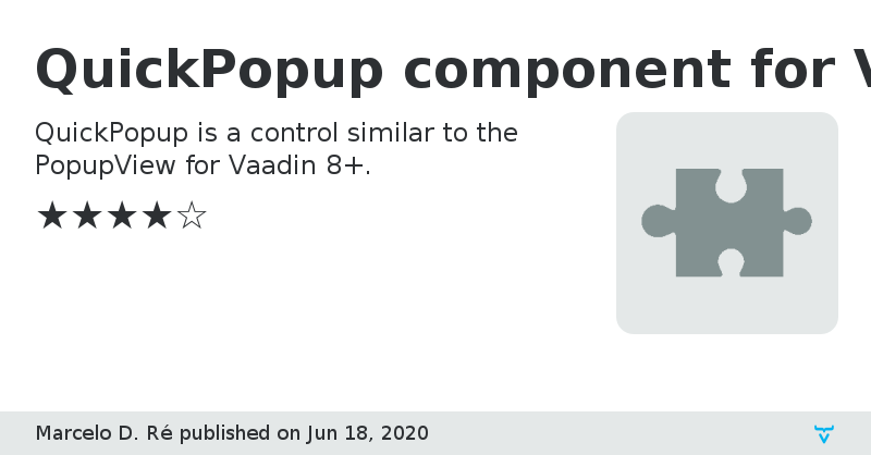 QuickPopup component for Vaadin Flow - Vaadin Add-on Directory