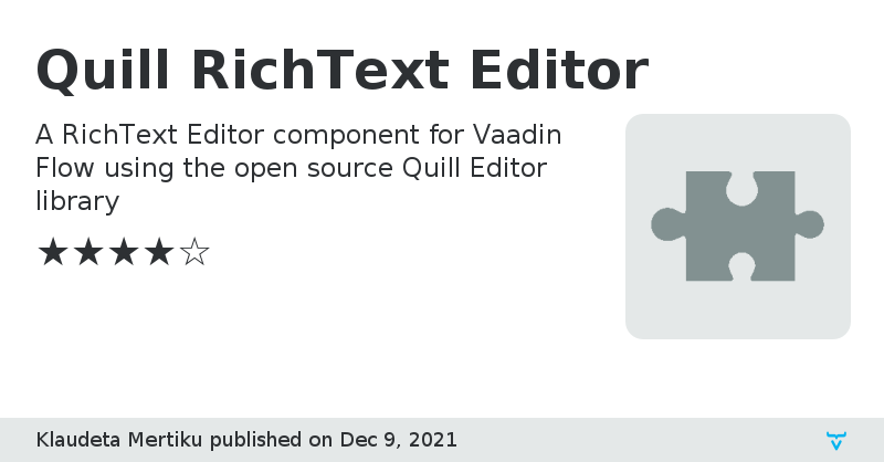 Quill RichText Editor - Vaadin Add-on Directory