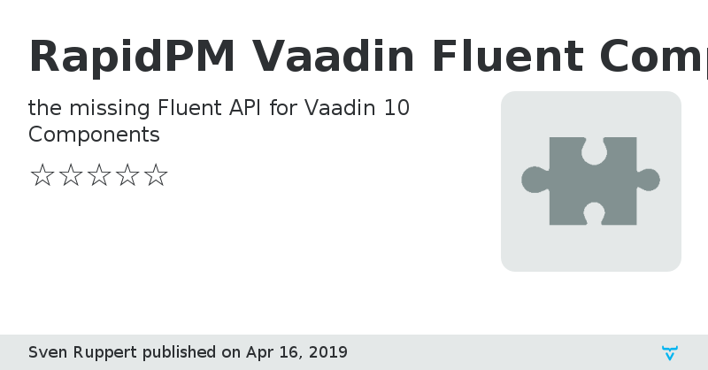 RapidPM Vaadin Fluent Component API - Vaadin Add-on Directory