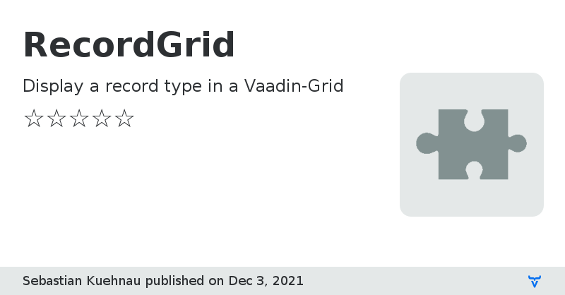 RecordGrid - Vaadin Add-on Directory