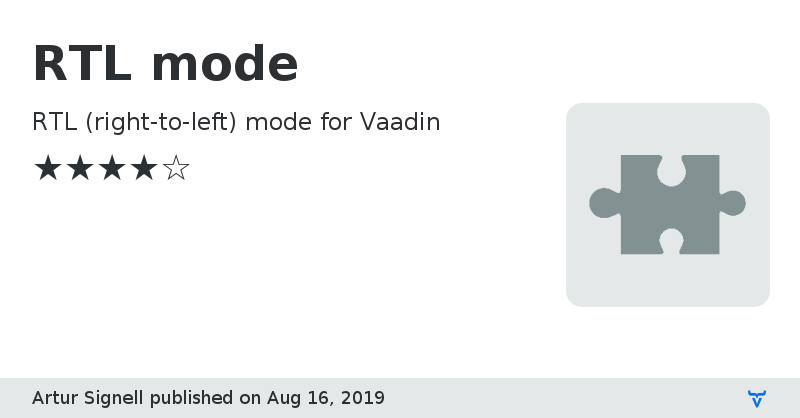 RTL mode - Vaadin Add-on Directory