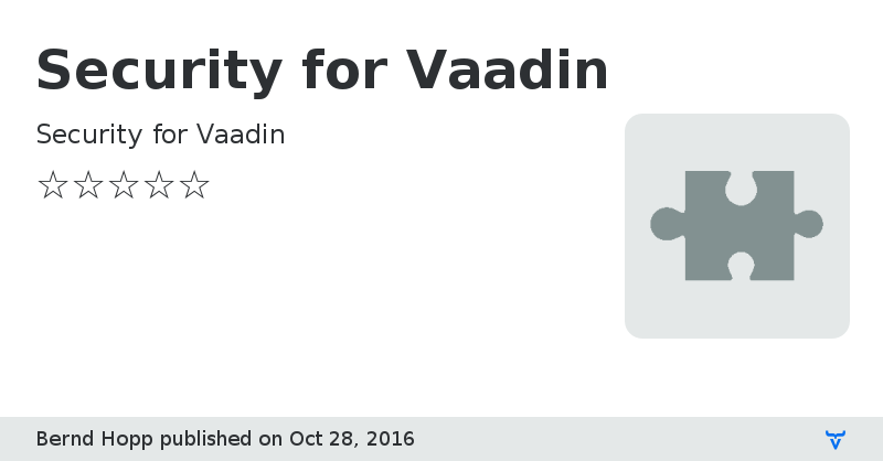 Security for Vaadin - Vaadin Add-on Directory