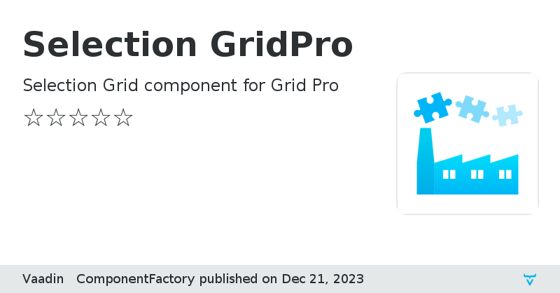 Selection GridPro - Vaadin Add-on Directory