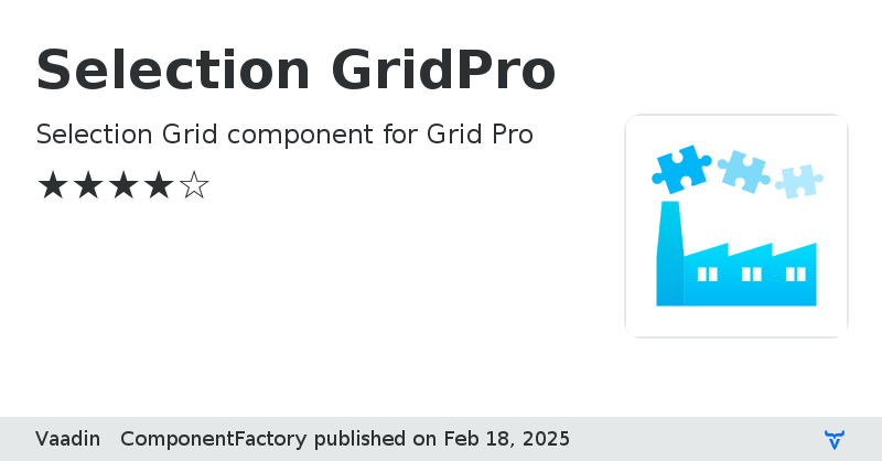 Selection GridPro - Vaadin Add-on Directory