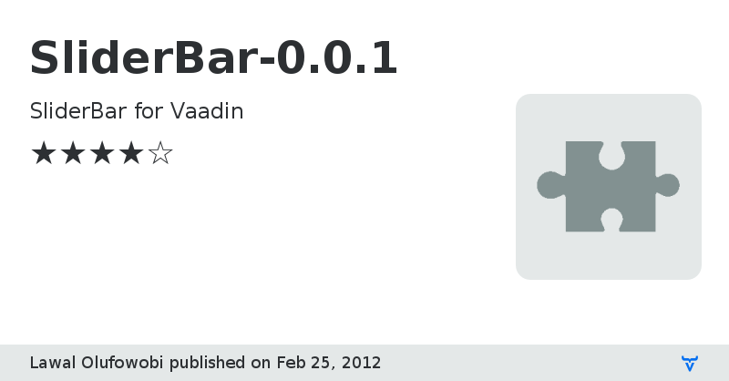 SliderBar-0.0.1 - Vaadin Add-on Directory