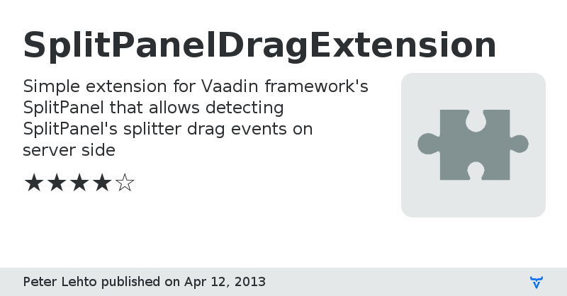 SplitPanelDragExtension - Vaadin Add-on Directory
