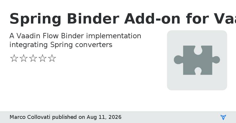 Spring Binder Add-on for Vaadin - Vaadin Add-on Directory