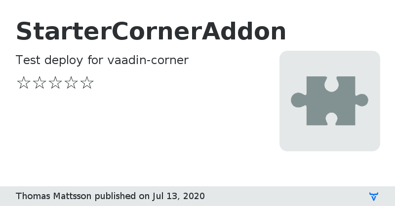 StarterCornerAddon - Vaadin Add-on Directory