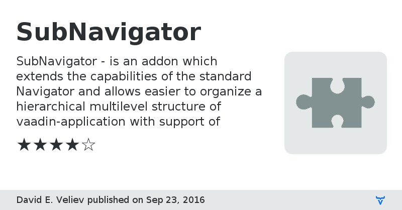 SubNavigator - Vaadin Add-on Directory