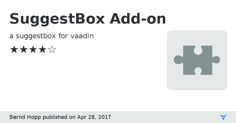 SuggestBox Add-on - Vaadin Add-on Directory