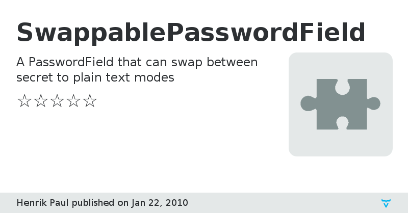 SwappablePasswordField - Vaadin Add-on Directory