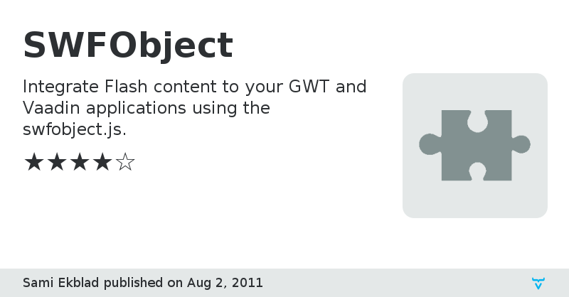 SWFObject - Vaadin Add-on Directory