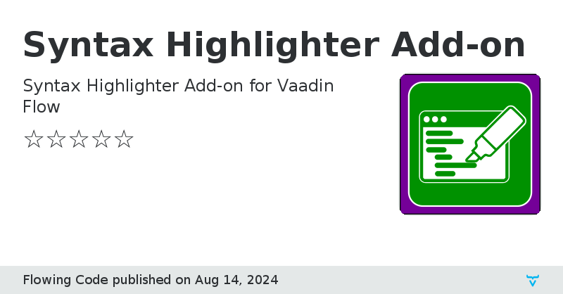 Syntax Highlighter Add-on - Vaadin Add-on Directory