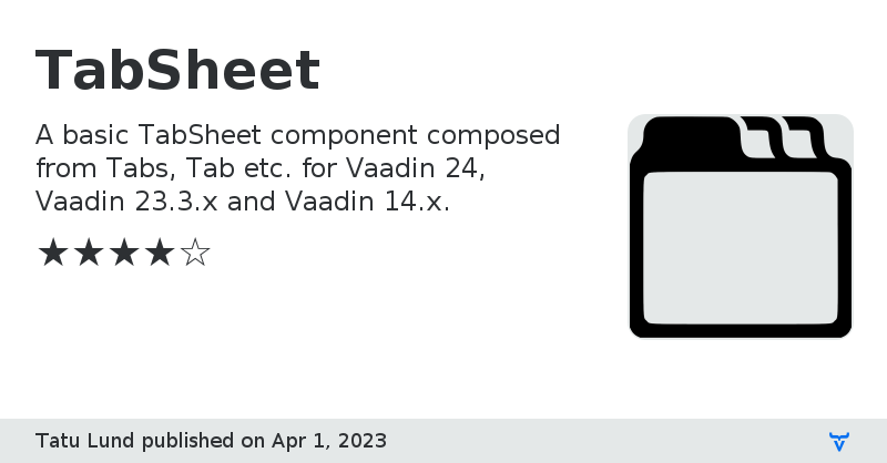 TabSheet - Vaadin Add-on Directory