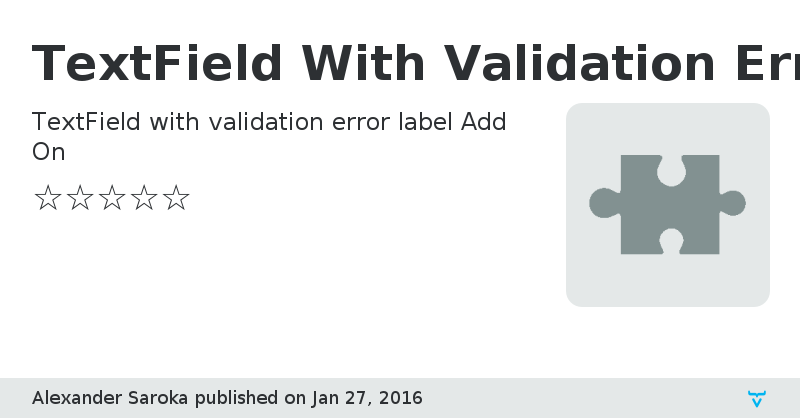 TextField With Validation Error Label Add On - Vaadin Add-on Directory