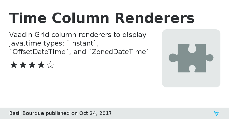 Time Column Renderers - Vaadin Add-on Directory