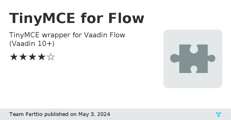 TinyMCE for Flow - Vaadin Add-on Directory