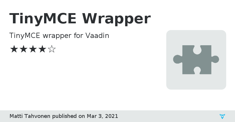 TinyMCE Wrapper - Vaadin Add-on Directory