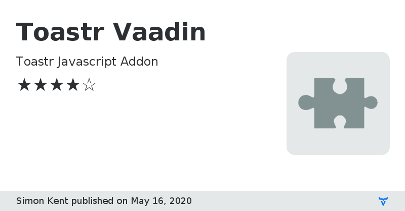 Toastr Vaadin - Vaadin Add-on Directory